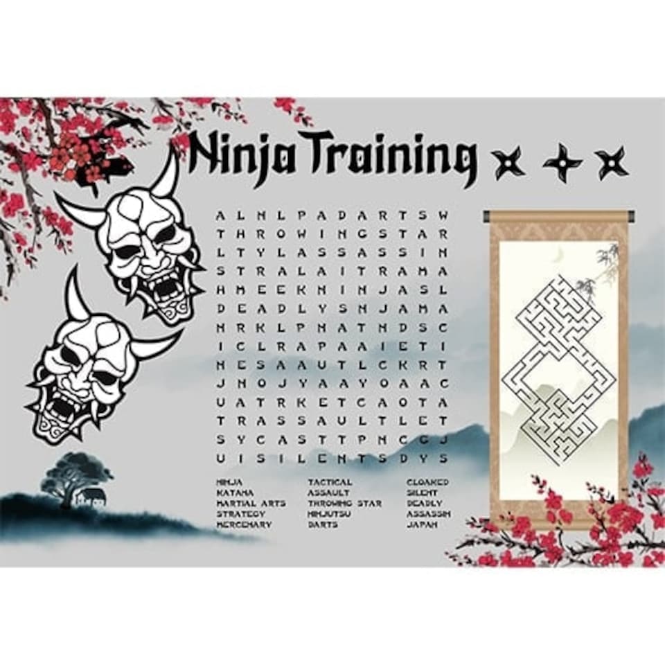 A3 Ninja Activity Placemat Sheet