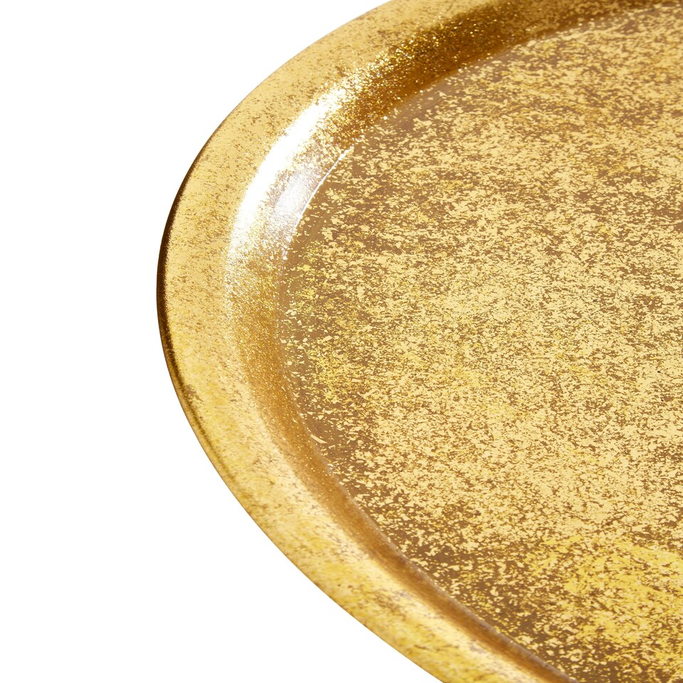 image 1 of Interiors by Premier Distressed Small Accent Table, Elegant Corner Table, Gold Finish Bedside Table, Durable Functional Table