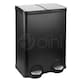 image 1 of Dihl 60L Black Pedal Bin with dual 30L Removable Buckets and Soft-Close Lids Double Twin | Black