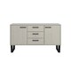 image 4 of Texas 2 Door 3 Drawer Medium Sideboard in Antique Waxed Pine - Industrial Style with Metal Legs | Grey | Grey | One Size | 1