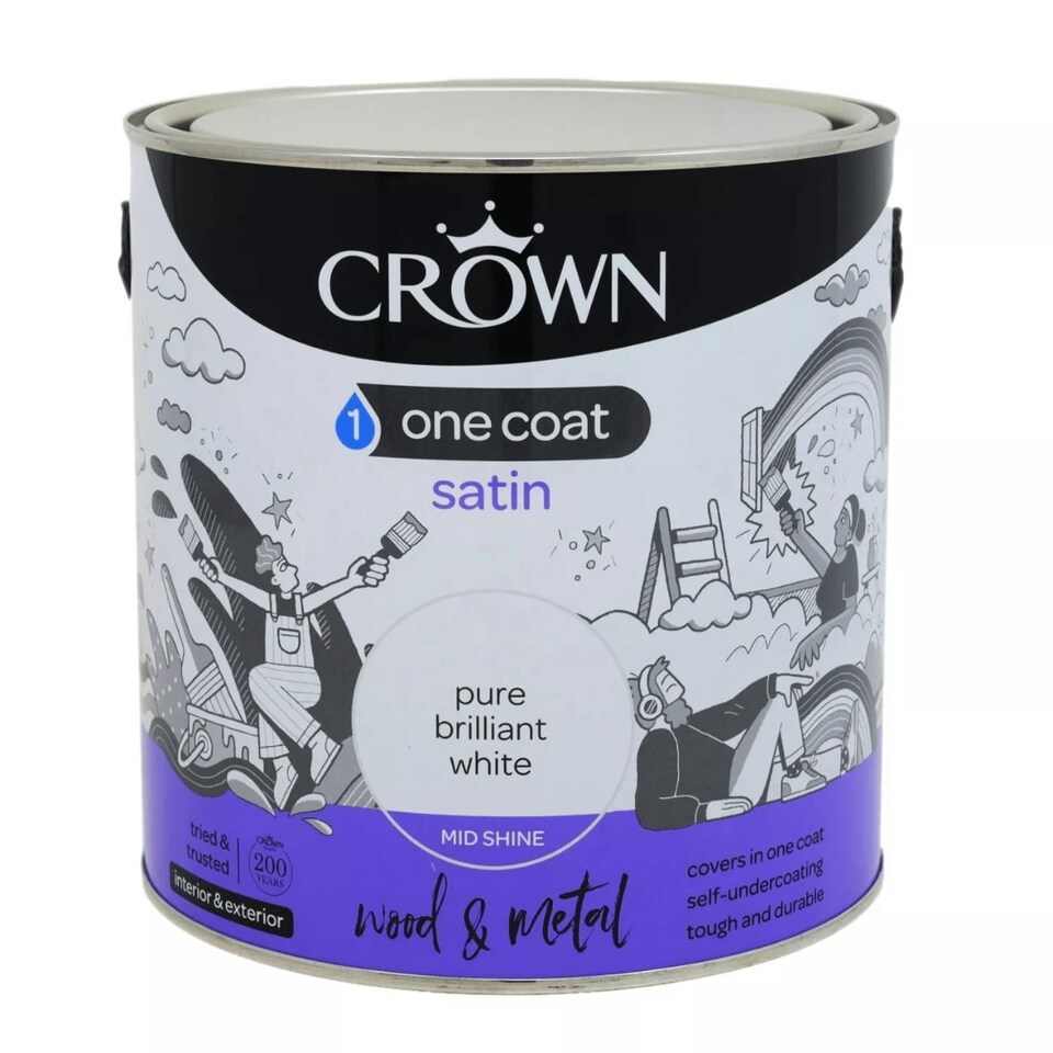 image 1 of Crown Satin Paint - Pure Brilliant White 2.5L N/A
