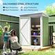 image 3 of Outsunny Steel Garden Shed, Small Lean-to Shed for Bike, 5x3 ft, Green