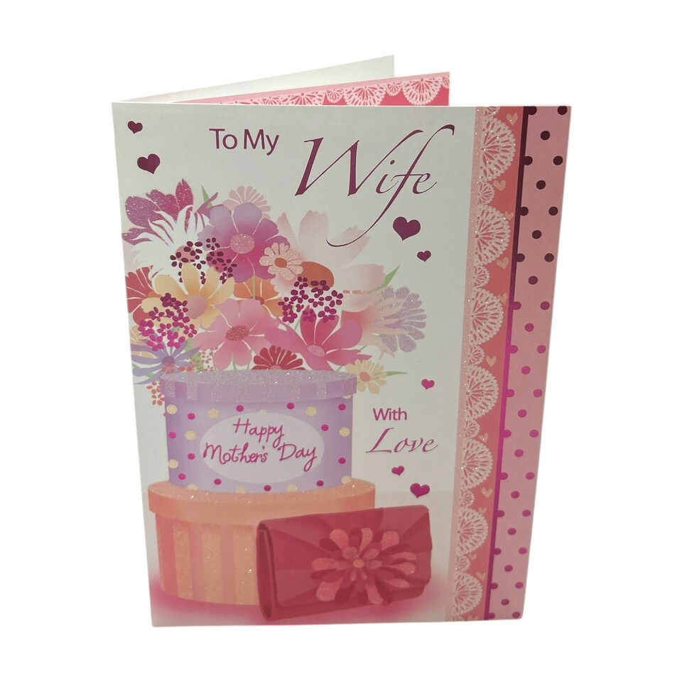 image 1 of To My Wife Bouquet of Pastel Flowers Design Mother's Day Card