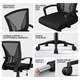 image 5 of Yaheetech Ergonomic Mesh Office Chair Mid-Back 360° Rolling Casters | Black