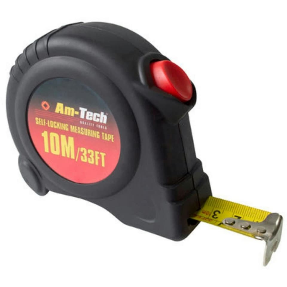 Amtech Self Locking Tape Measure 10m x 25mm - One Colour - One Size