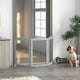 image 6 of PawHut Foldable Dog Gate, Freestanding Pet Gate with Two Support Feet - Grey