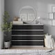 image 4 of Minimalist Chest of 8 Drawers - 88.3x120x35cm | Grey | Grey & Black | 1