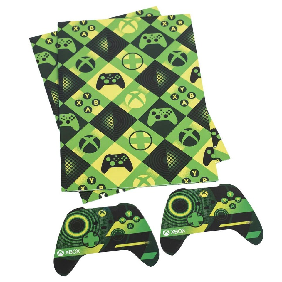 image 1 of Xbox Game Controller Gift Wrap - Green/Black/Yellow - One Size