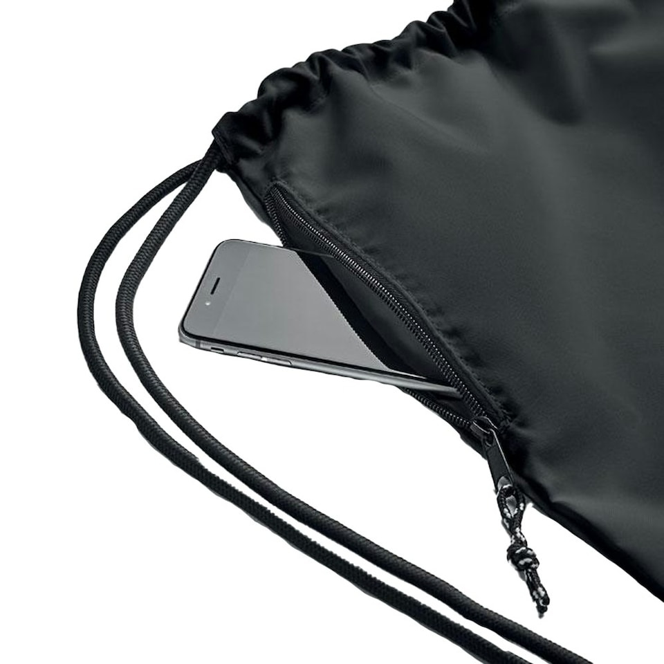 image 1 of MidOcean Night Large RPET Drawstring Bag - Black - One Size Black