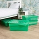 image 2 of Wham Crystal 5 x 32L Stackable Plastic Storage Boxes with Lids Green