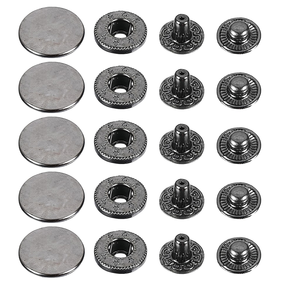 image 1 of 10mm S Spring Press Studs 4-Part, Durable & Lightweight - 10pcs