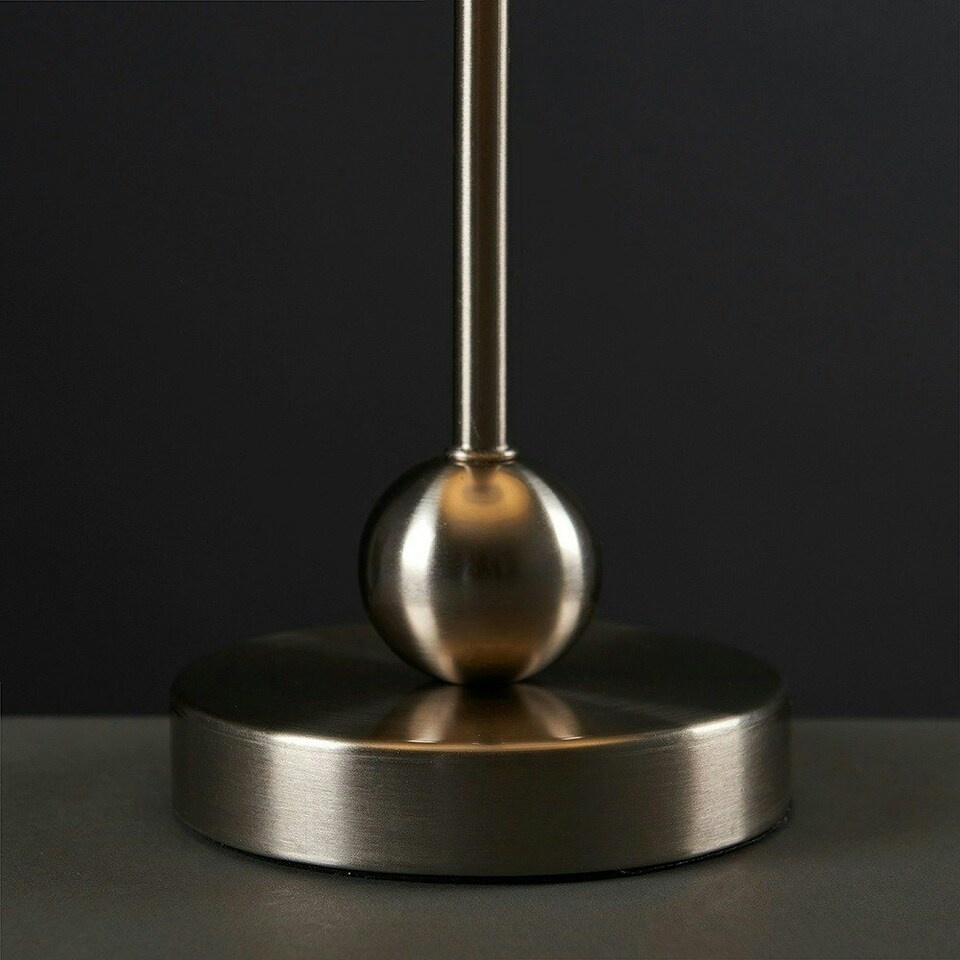 image 1 of ValueLights Modern Brushed Chrome Single Stem Metal Ball Table Lamp Base