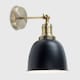 image 3 of ValueLights Wilhelm Pair Antique Brass Indoor Wall Lights | Black