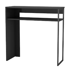 URBNLIVING 80cm Wooden And Steel Console Table With Storage Shelf | Black | Black | 80cm | 1