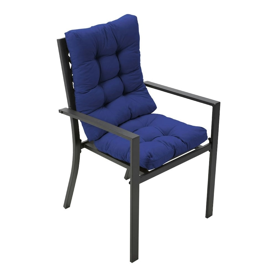 image 1 of Living and Home Set of 2 Outdoor Lounge Chair Cushions, Navy Blue