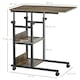 image 3 of HOMCOM C-Shaped Side Table Industrial Mobile Rolling End Desk with 3-Tier Storage Shelving, Adjustable Height, Wheels