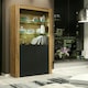image 2 of Oak Display Cabinet 100cm Matt Finish Free LED Modern Tall Storage Unit Multi | Oak & Black