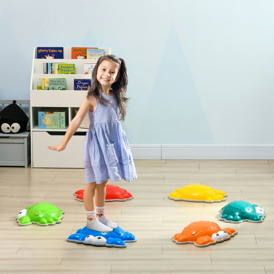 image 1 of ZONEKIZ Kids Stepping Stones, 6PCs River Stones for Indoors, Outdoors