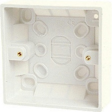 Dencon Single Gang Box with Earth - White - L