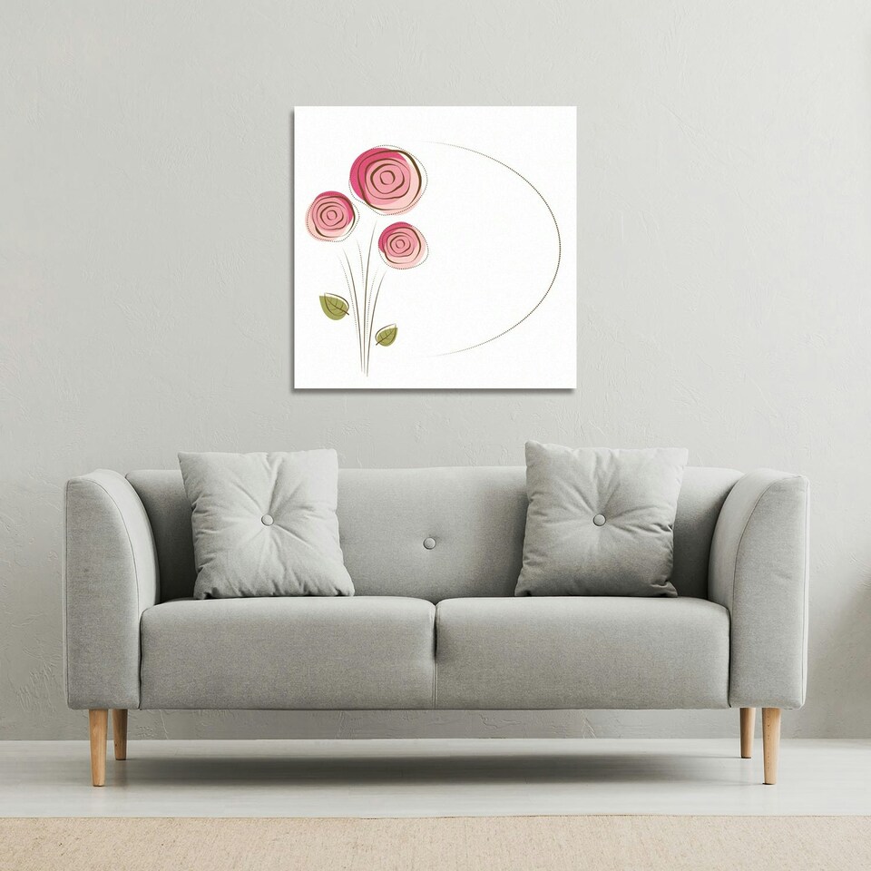 image 1 of Rose Drawing (Canvas Print) 114 x 114 x 4cm