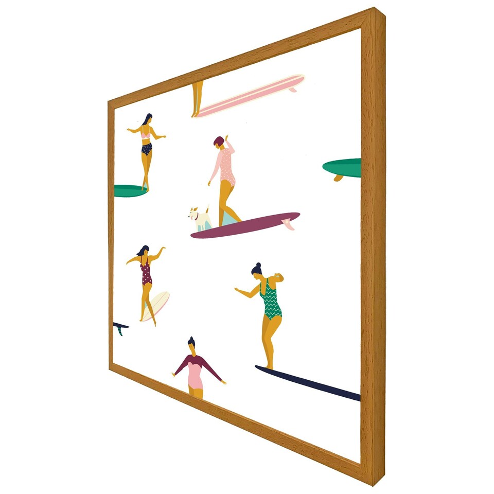 image 1 of Female surfers (Picture Frame) White | XS
