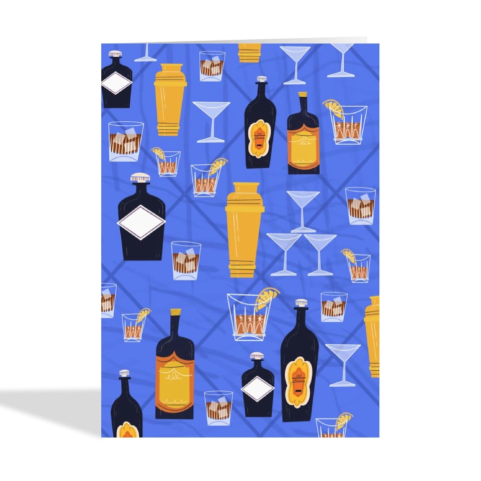 image 1 of Contemporary Cocktail Birthday Card For Him