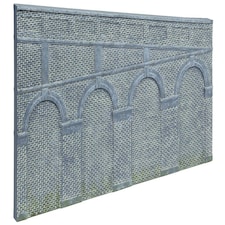 Hornby Skaledale High Retaining Walls Blue Brck 2pc(Pre-Built)