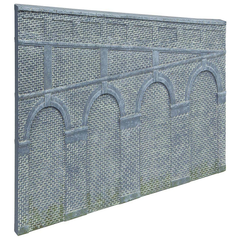 Hornby Skaledale High Retaining Walls Blue Brck 2pc(Pre-Built)