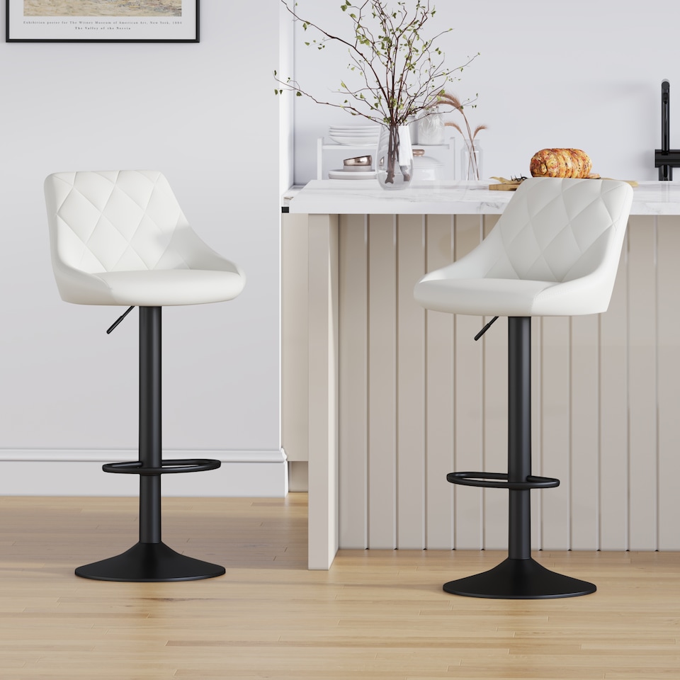 image 1 of MCC Direct Set of 2 Height Adjustable Bar Stool Kitchen Breakfast Chairs Stanley