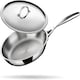 image 2 of Vinod Triply Stainless Steel Cookware Fry pan with Stainless Lid 28cm