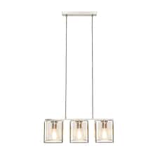 BHS Hardy 3 Light Diner Pendant, Nickel Grey | Nickel