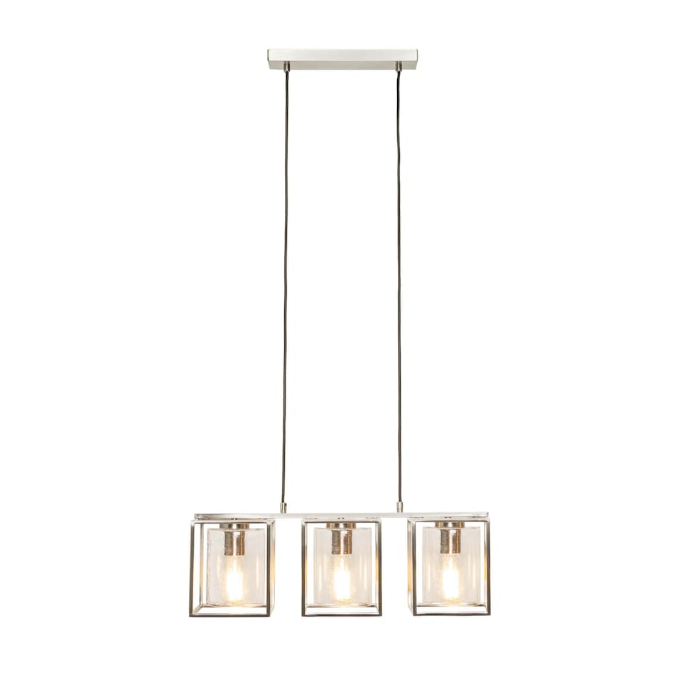 image 1 of BHS Hardy 3 Light Diner Pendant, Nickel Grey | Nickel