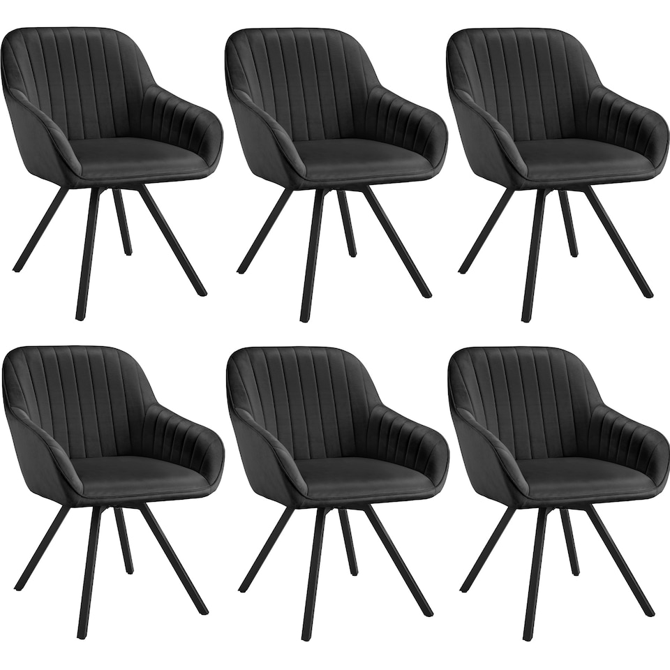 image 1 of Lounge Armchair Living Room Accent Chair 360 Swivel Slim Steel Legs Velvet Fabric | Black | black | 6