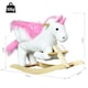 image 7 of HOMCOM Kids Wooden Ride On Unicorn Rocking Horse Plush Toy Soft Seat Pink