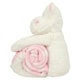 image 3 of Mumbles Hippo With Printed Fleece Blanket - White/Pink - One Size