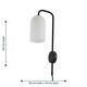 image 7 of Victoria - Black Plug in Wall Light with Frosted Glass Shade Black | White