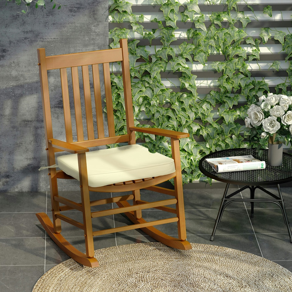 image 1 of Outsunny Set of 6 Chair Cushion Seat Pads Dining Chair w/ Straps