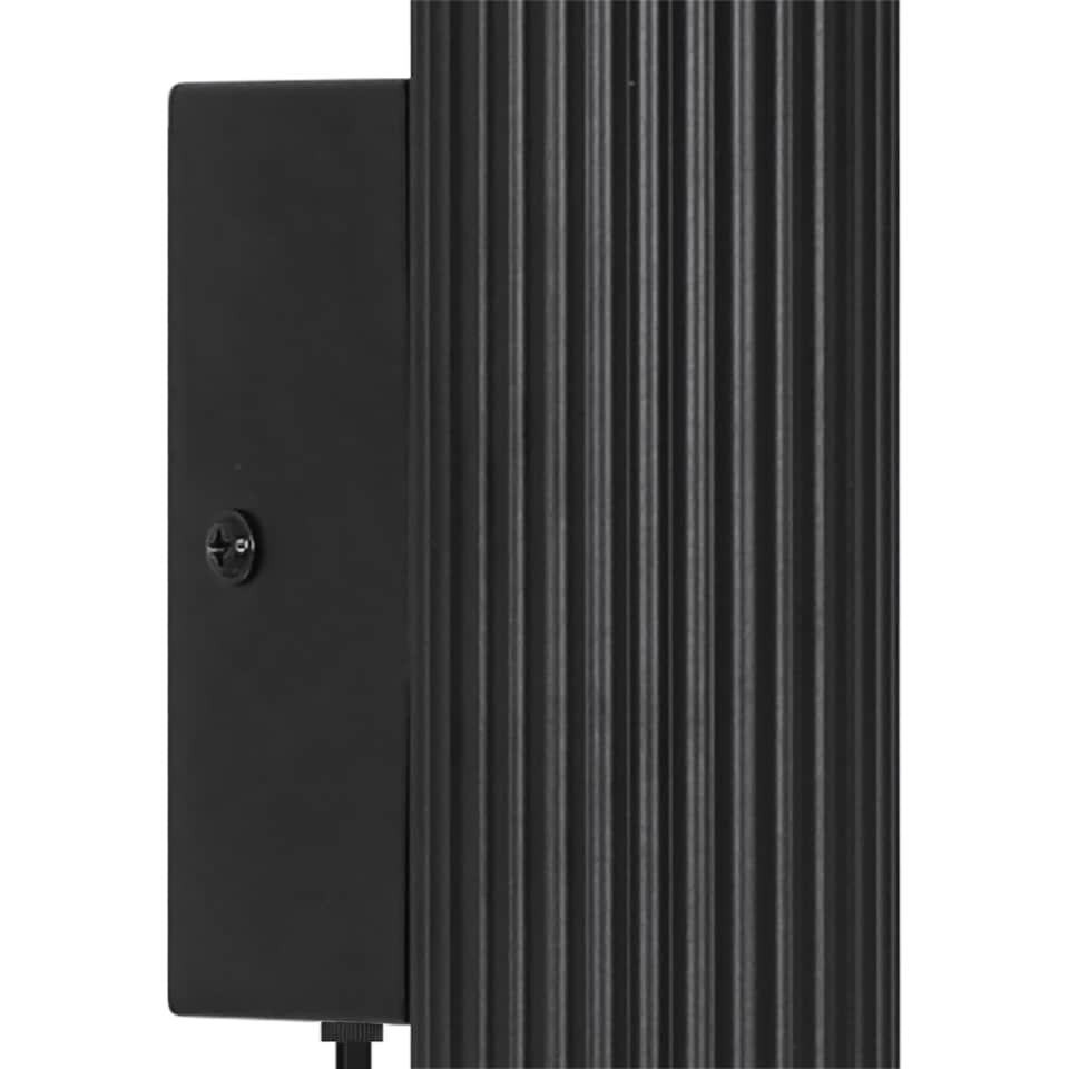 image 1 of Nordlux Vico Indoor Wall Light Black Aluminium Sensor GU10 Ribbed - Plug In or Mains Powered , IP20 | Black | Black