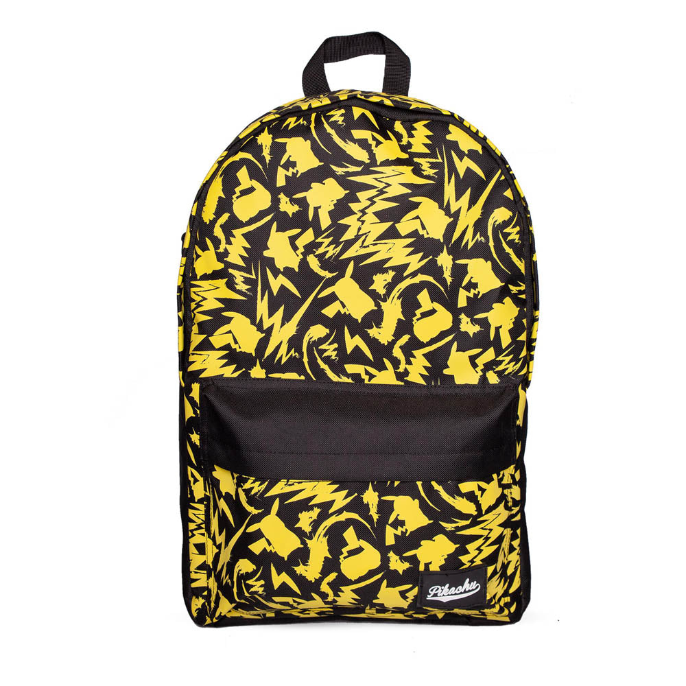 Pokemon Pikachu All-over Print Basic Backpack, Yellow/Black (BP835151POK) in Black