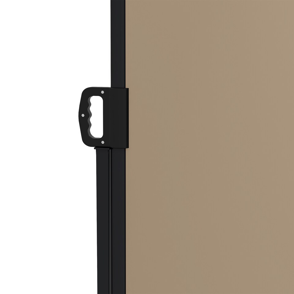 image 1 of Outsunny Side Awning Retractable, Privacy Screen, 400x160cm, Khaki | Brown | Khaki | 1