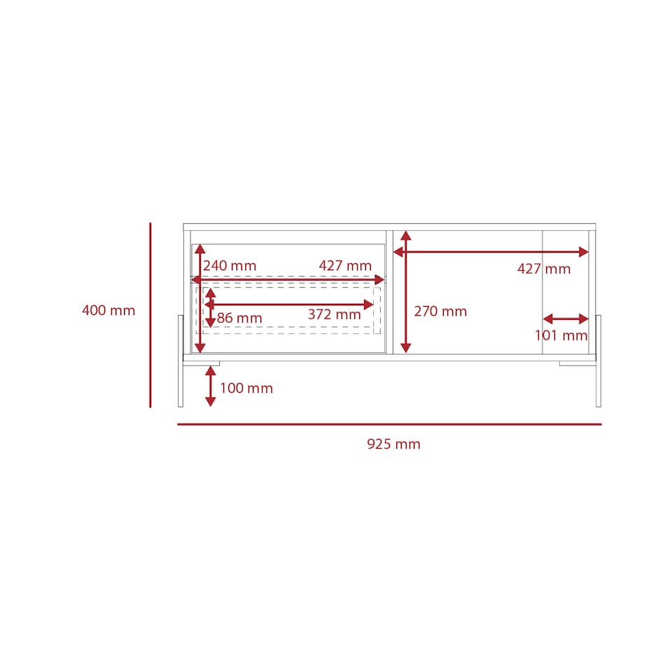 image 1 of Dallas White Coffee Table With Drawer & Open Storage - White and Carbon Grey Oak Effect Top with Metal Hardware | White | White & Carbon Grey Oak | One Size | 1