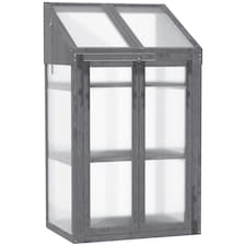 Outsunny Wooden Greenhouse Cold Frame Grow House w/ Double Door for Flower Brown