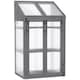 image 1 of Outsunny Wooden Greenhouse Cold Frame Grow House w/ Double Door for Flower Brown