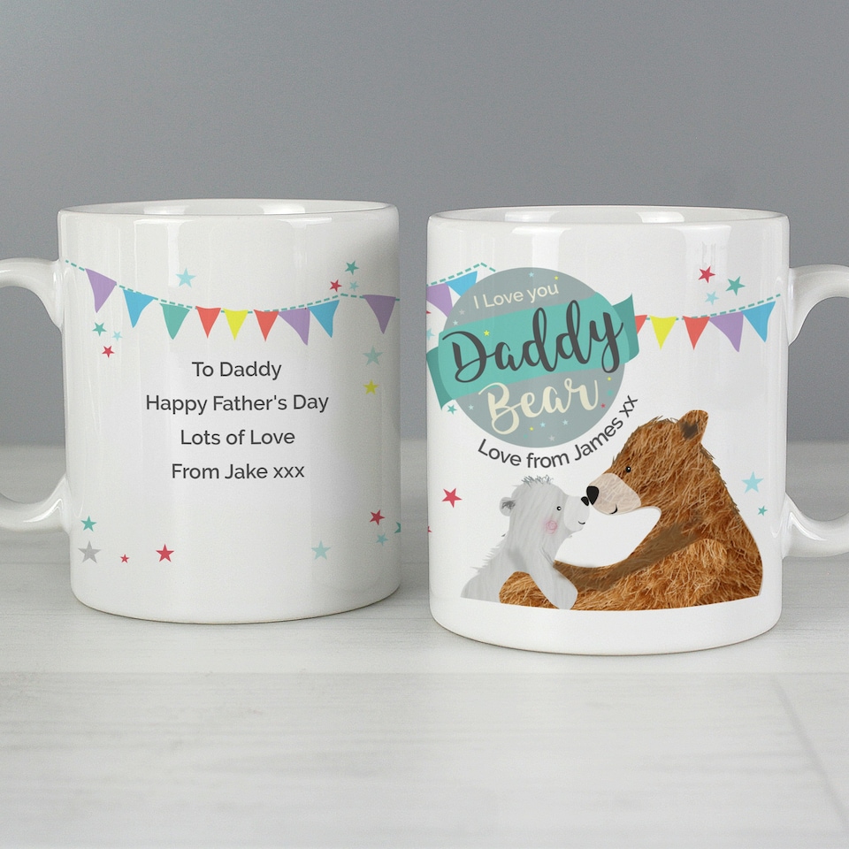 image 1 of Personalised Daddy Bear Bunting Mug White