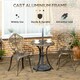 image 5 of Outsunny 3 Piece Cast Aluminium Garden Bistro Set for 2 with Parasol Hole, Outdoor Coffee Table Set, Two Armless Chairs and Round Coffee Table for Balcony, Patio, Bronze