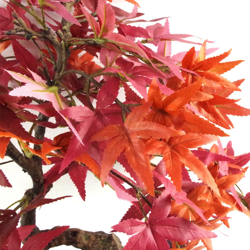 image 1 of Artificial Bonsai Tree Red Maple Bonsai 50cm Leaf Design Trees Realistic Plant Botanik | Red | One Size