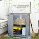 image 7 of Outsunny Wooden Garden Storage Shed w/Hinged Roof and Shelf, Grey