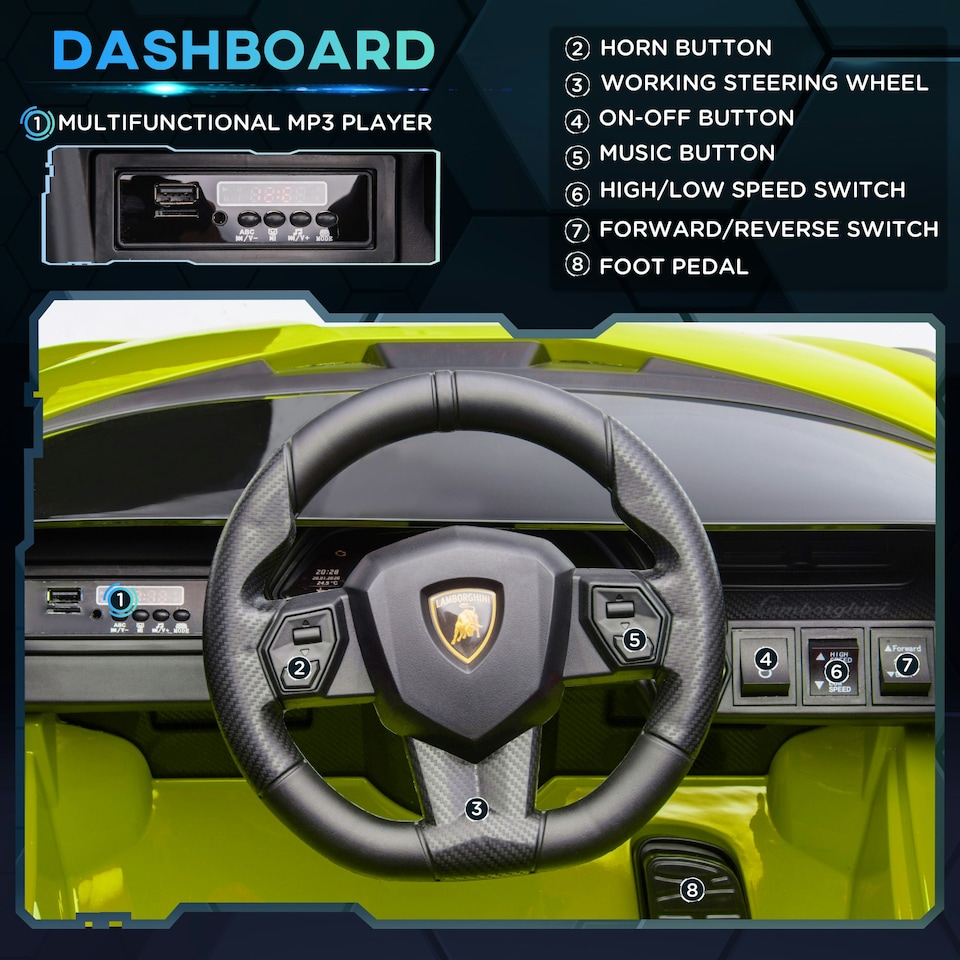 image 1 of HOMCOM Lamborghini SIAN 12V Electric Car for Kids w/ Remote Control