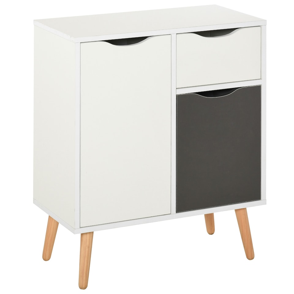 image 1 of HOMCOM Floor Cabinet Storage Cupboard Sideboard with Drawer for Bedroom