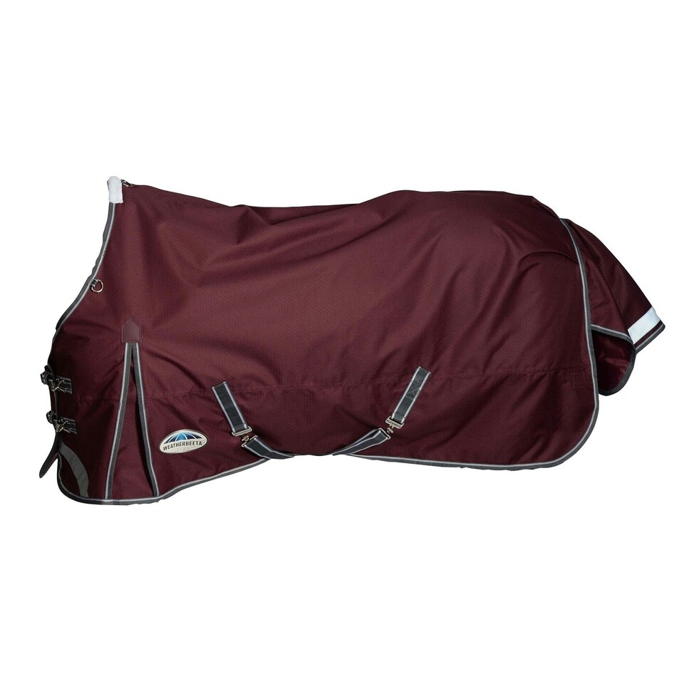 image 1 of Weatherbeeta Comfitec Plus Dynamic II Standard-Neck Midweight Horse Turnout Rug - Maroon/Grey/White - 7´